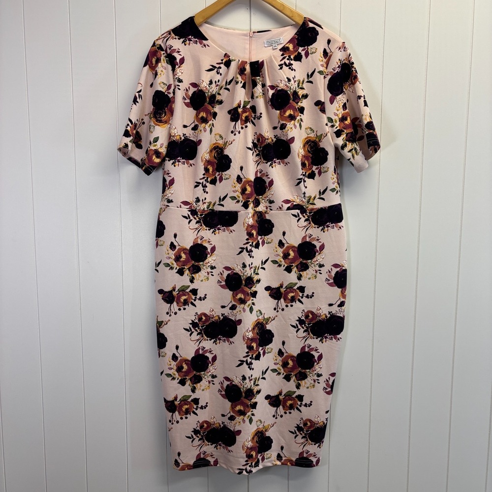 SweetSalt Cottage Garden Party Floral Sheath Dress Women Size XXL Modest Church